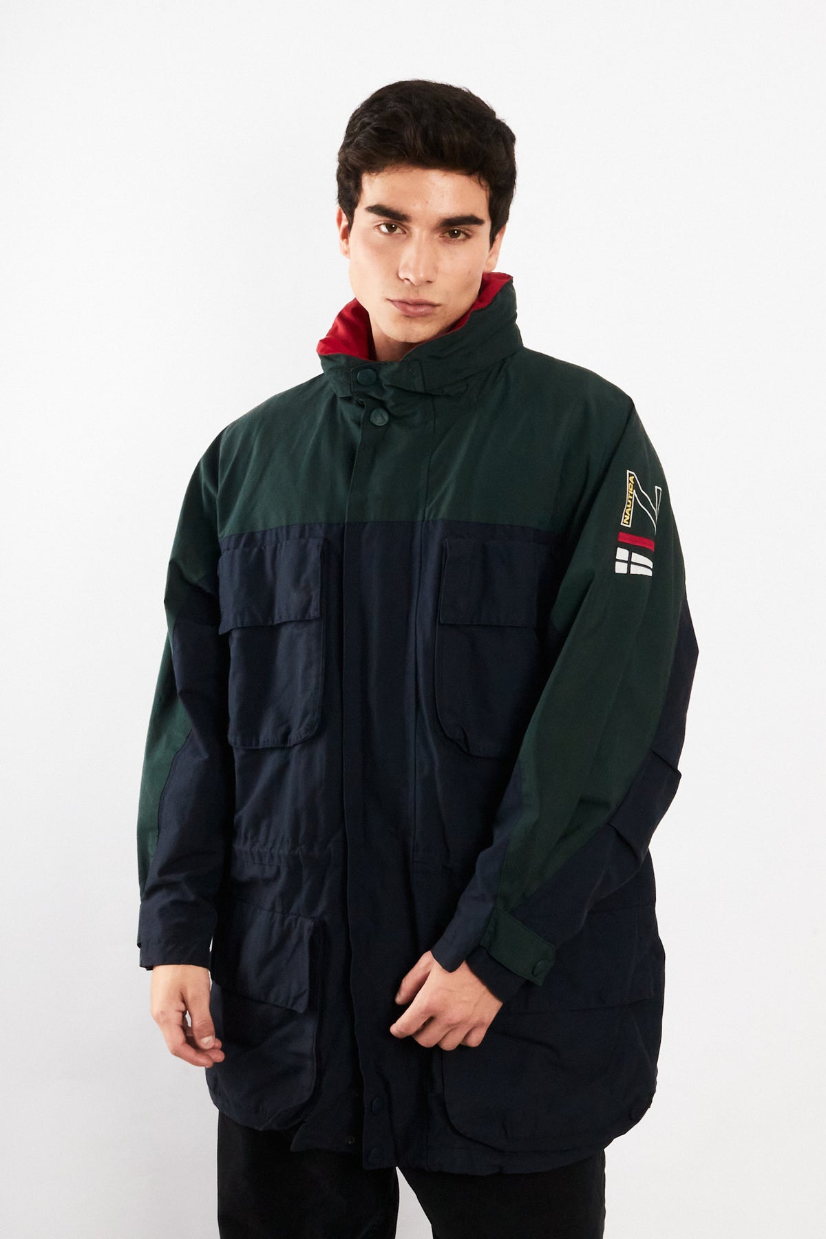 1990 Vintage Nautica Sailing Flag Impermeable Cargo Parka (L/XL)