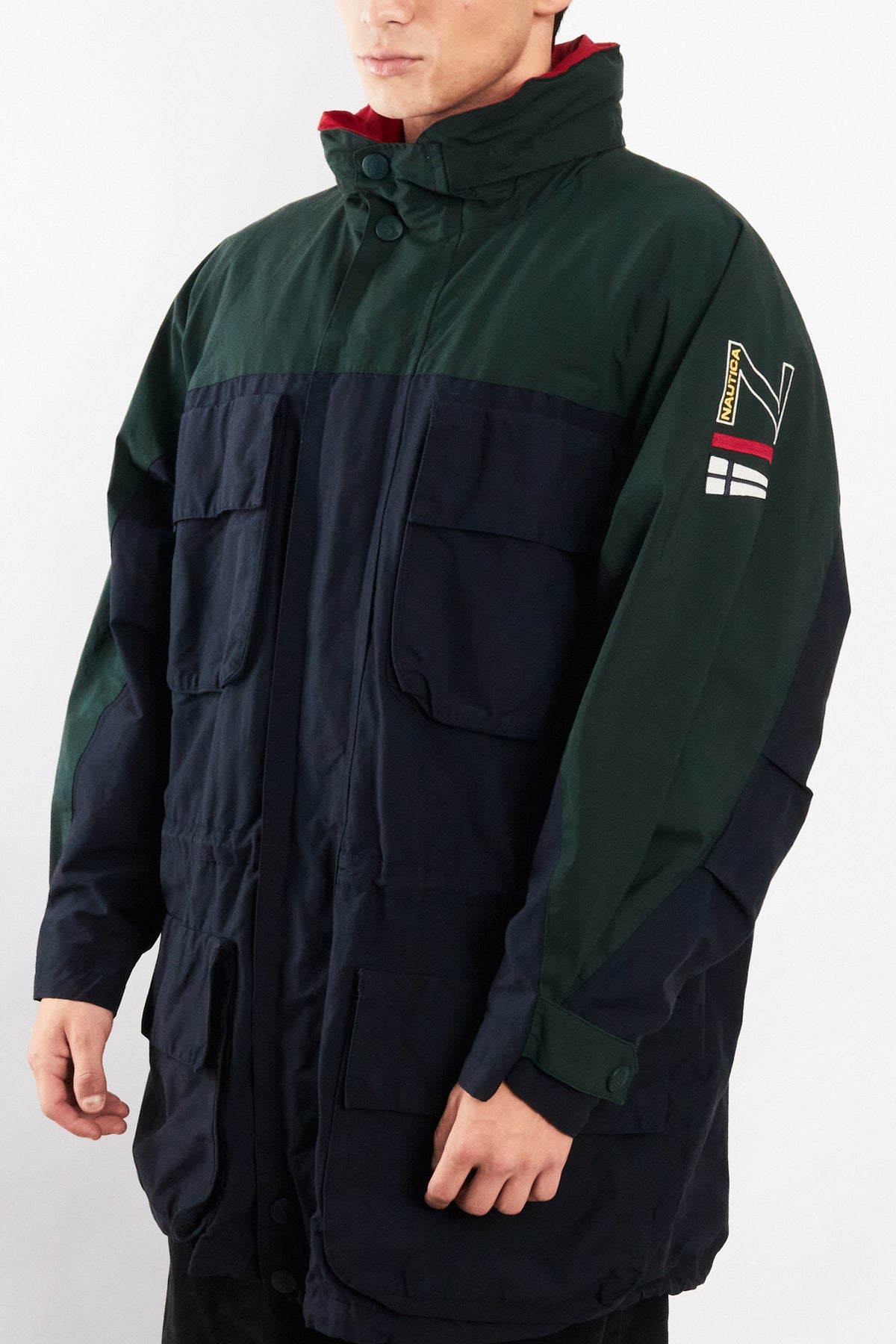 1990 Vintage Nautica Sailing Flag Impermeable Cargo Parka (L/XL)