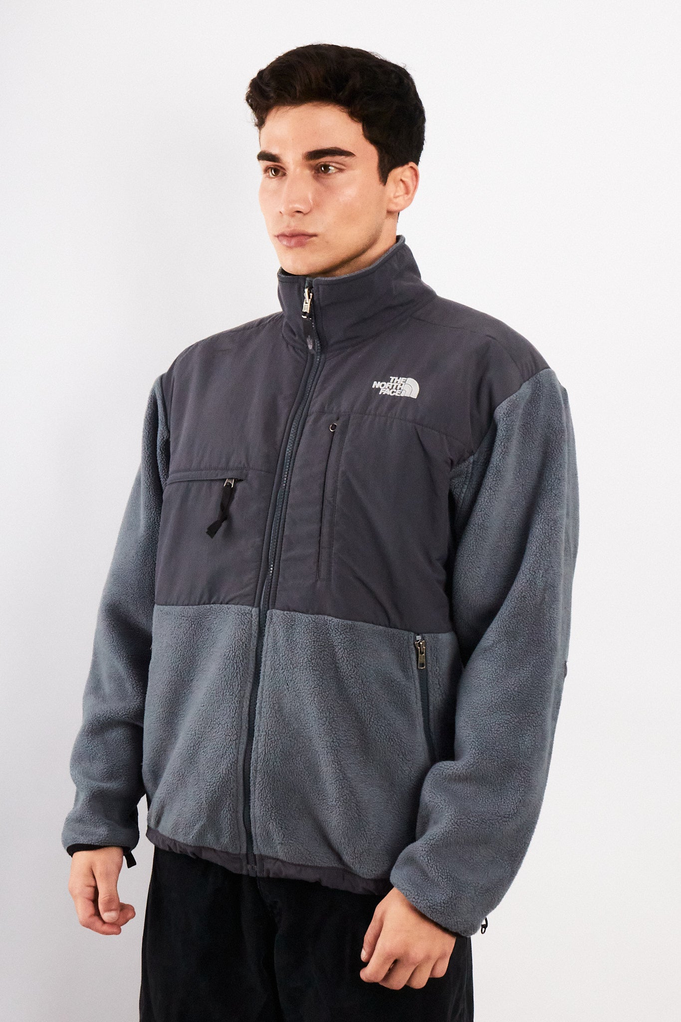 2000 Vintage North Face Retro Gray Denali Jacket (M)