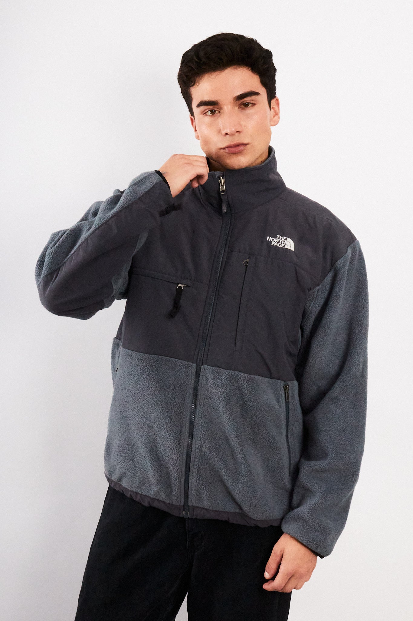 2000 Vintage North Face Retro Gray Denali Jacket (M)