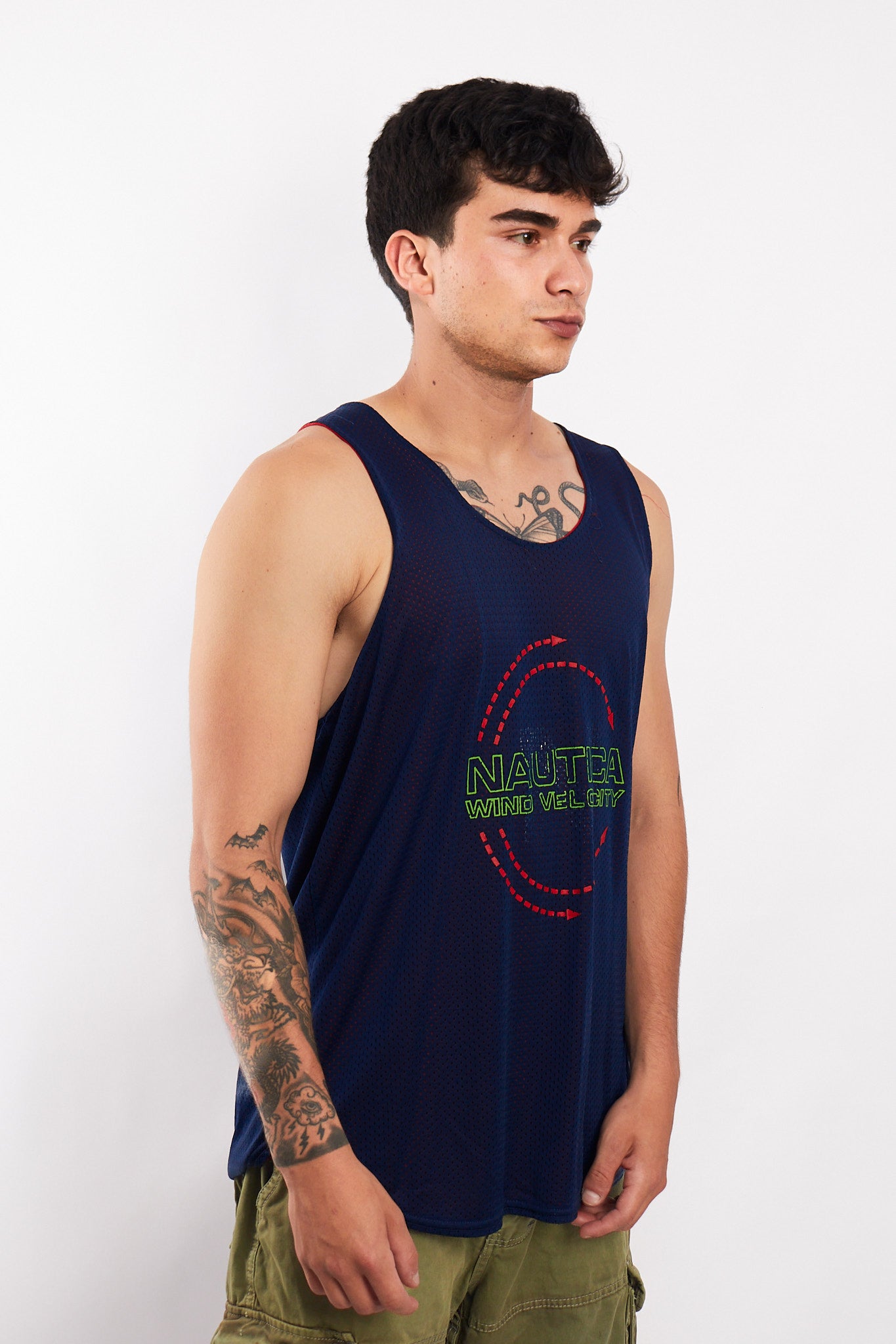 Vintage Nautica Competition Reversible Mesh Tank Top (M/L)