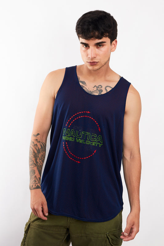Vintage Nautica Competition Reversible Mesh Tank Top (M/L)
