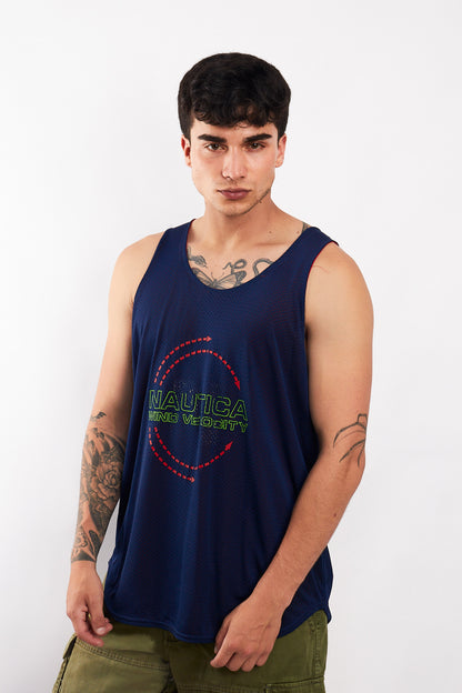 Vintage Nautica Competition Reversible Mesh Tank Top (M/L)