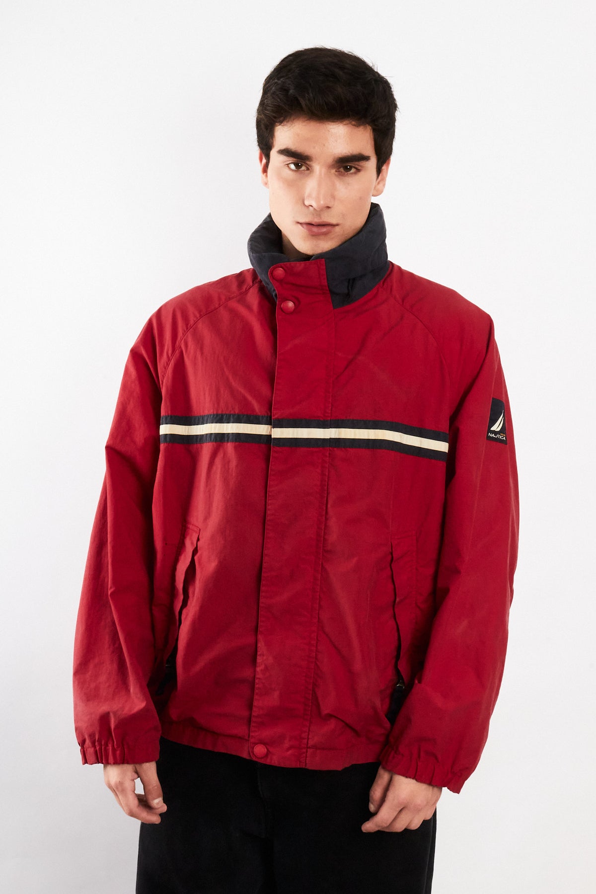 2000 Vintage Nautica Sailing Colorblock Striped Jacket (L/XL)