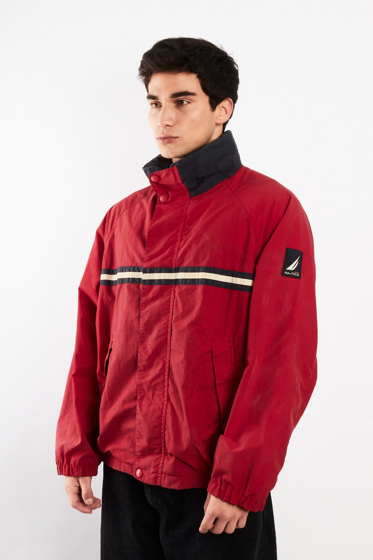 2000 Vintage Nautica Sailing Colorblock Striped Jacket (L/XL)