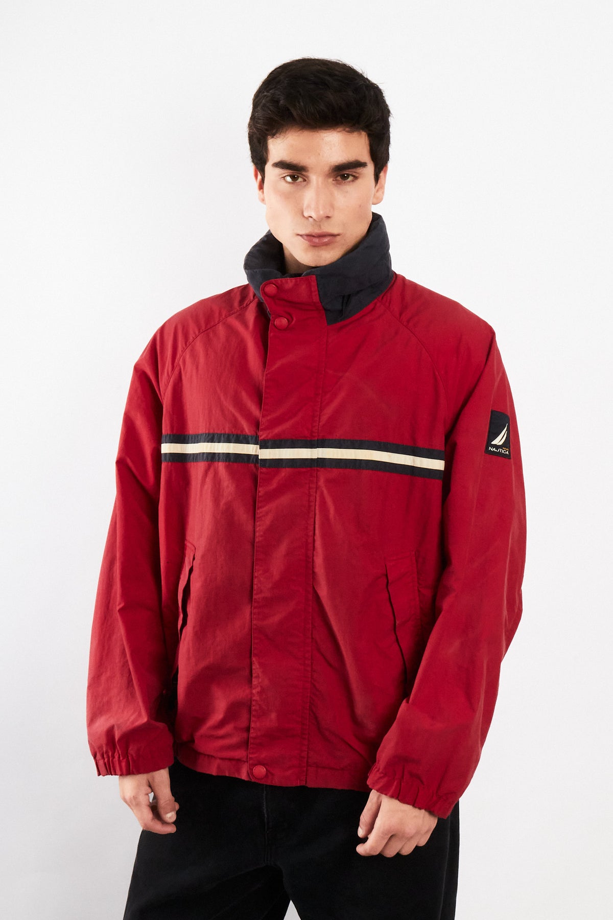 2000 Vintage Nautica Sailing Colorblock Striped Jacket (L/XL)