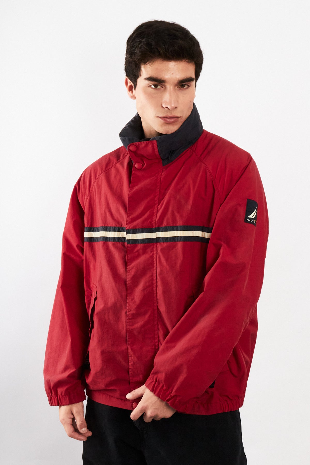 2000 Vintage Nautica Sailing Colorblock Striped Jacket (L/XL)