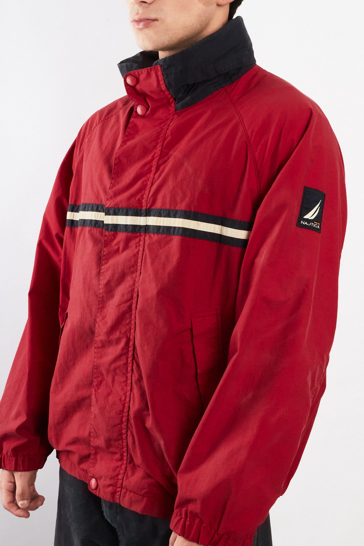 2000 Vintage Nautica Sailing Colorblock Striped Jacket (L/XL)