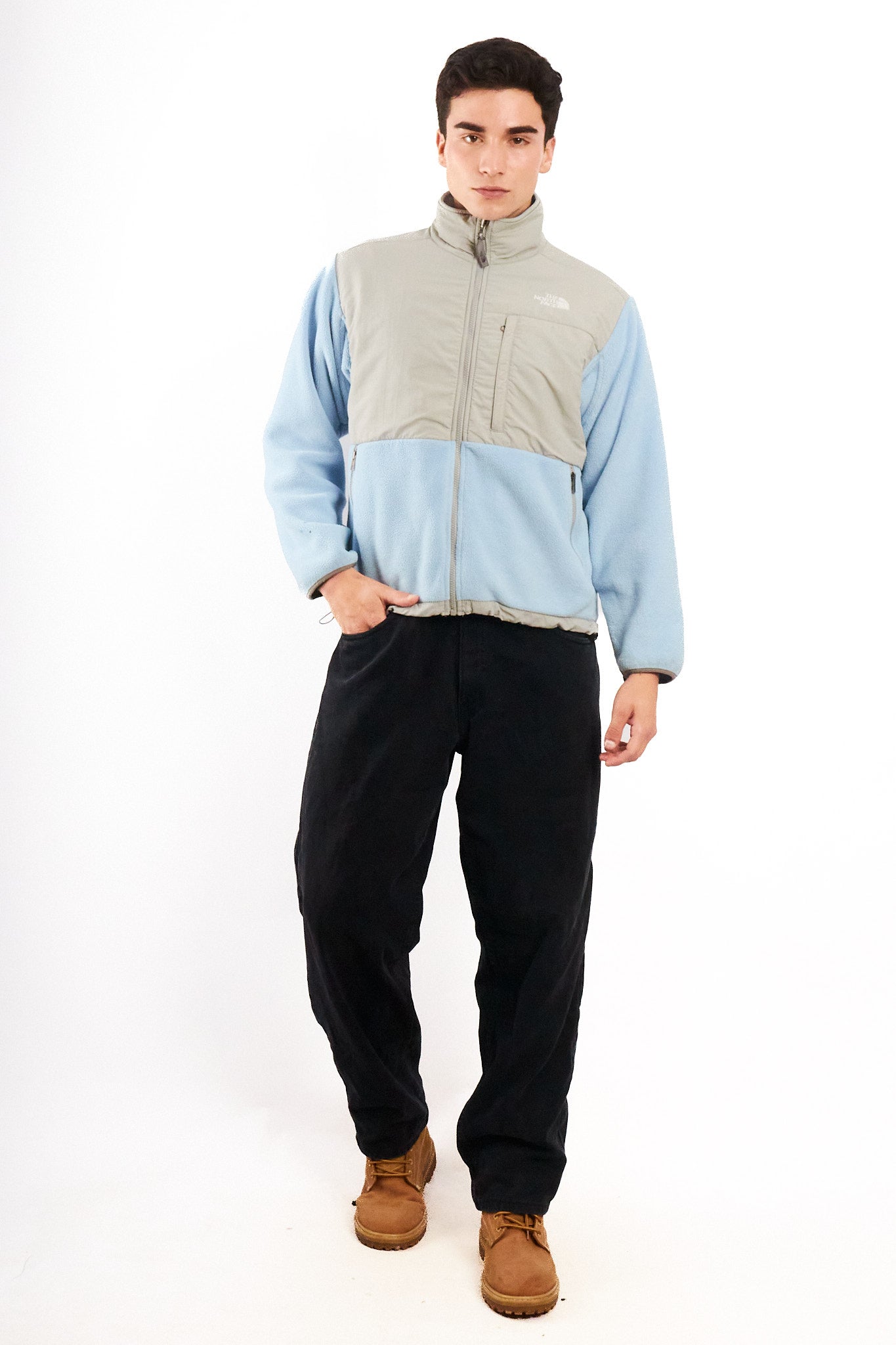 2000 Vintage North Face Light Blue Retro Denali Jacket (S/M)