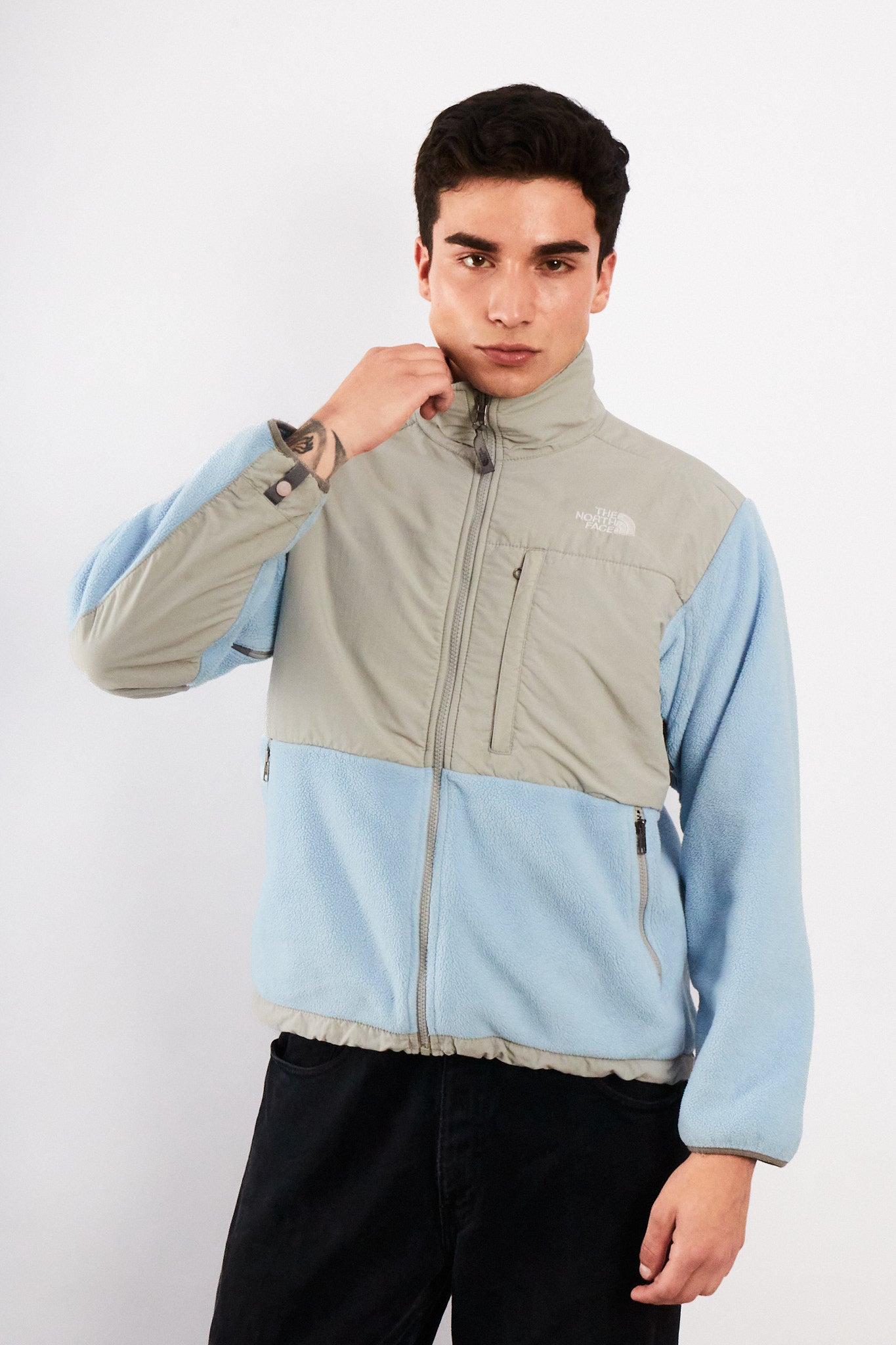 2000 Vintage North Face Light Blue Retro Denali Jacket (S/M)