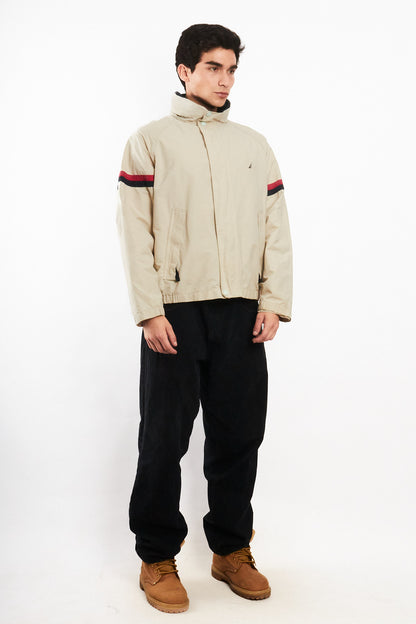 2000 Vintage Nautica Beige Striped Jacket (M)