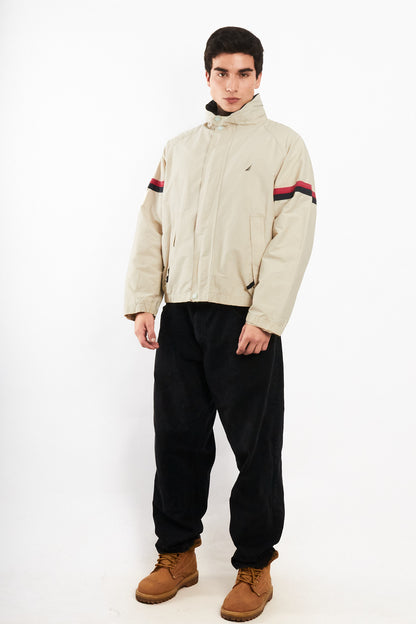 2000 Vintage Nautica Beige Striped Jacket (M)
