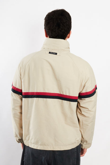 2000 Vintage Nautica Beige Striped Jacket (M)