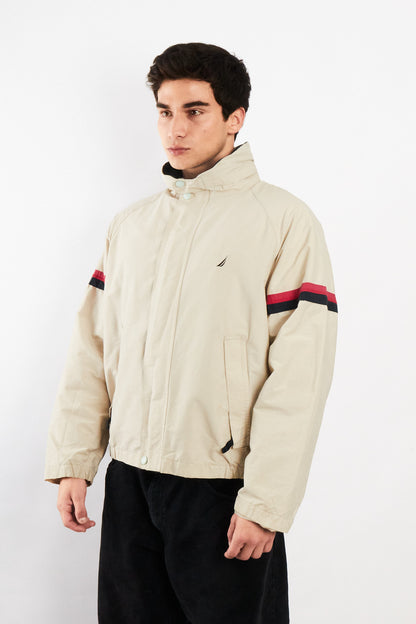 2000 Vintage Nautica Beige Striped Jacket (M)
