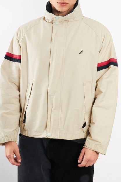 2000 Vintage Nautica Beige Striped Jacket (M)