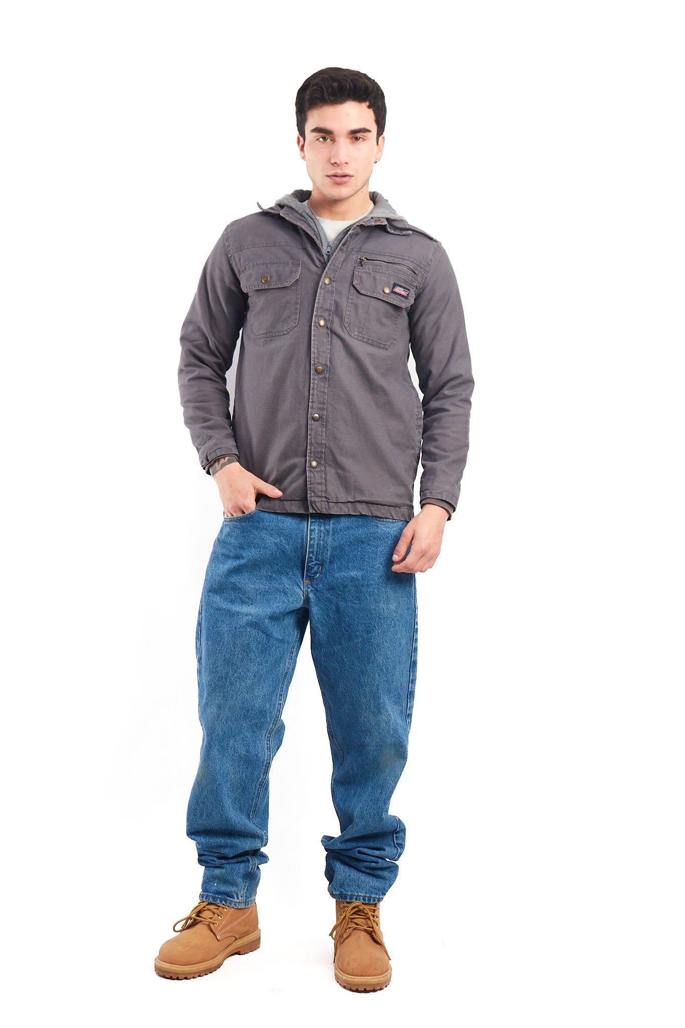 2000 Dickies Work Hooded Shirt Jacket (S/M)