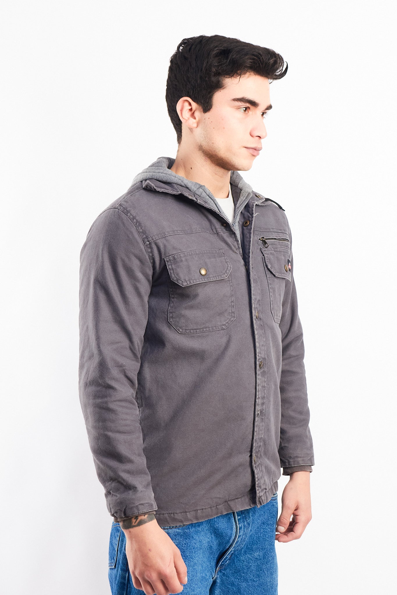 2000 Dickies Work Hooded Shirt Jacket (S/M)