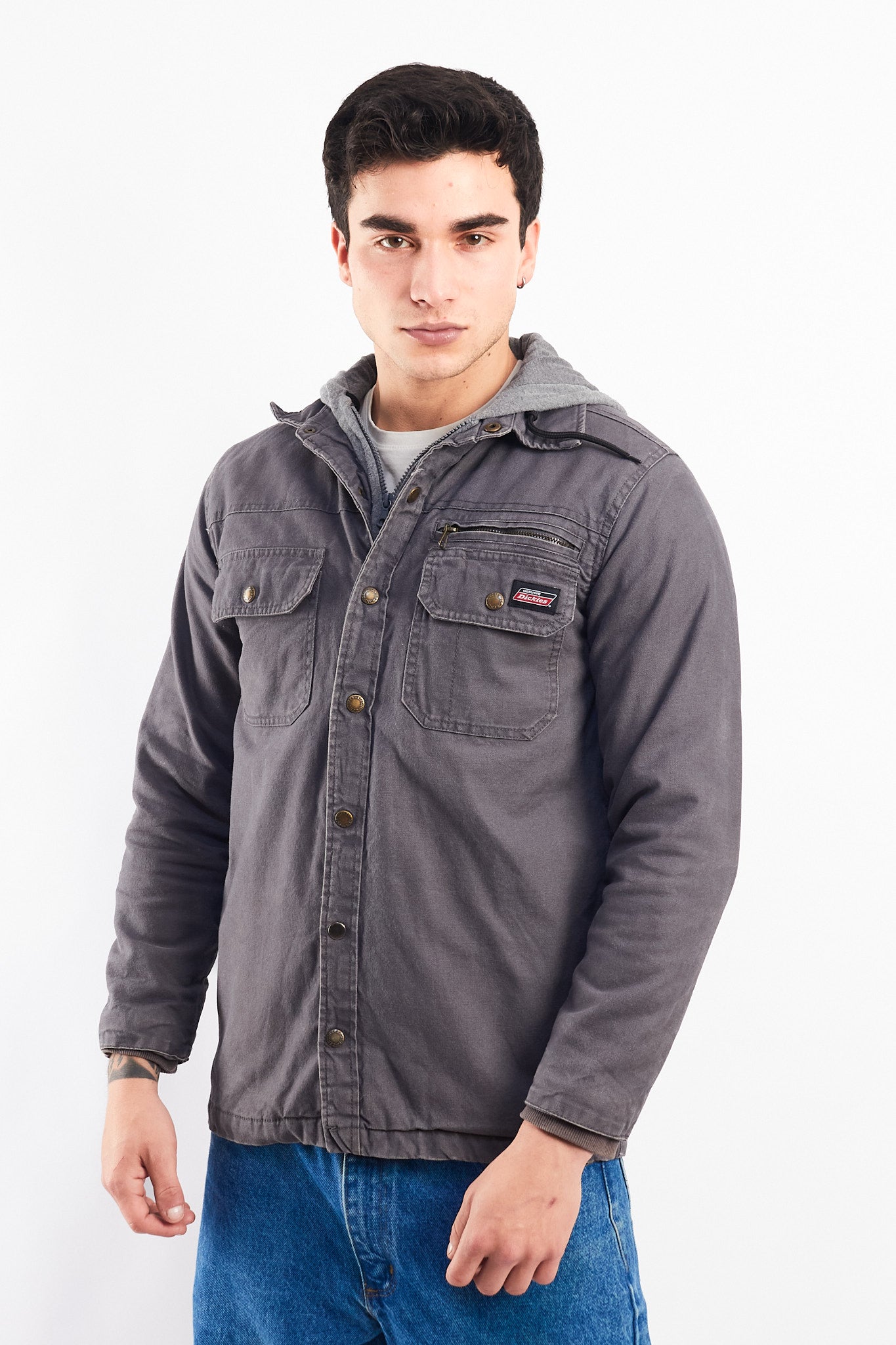 2000 Dickies Work Hooded Shirt Jacket (S/M)