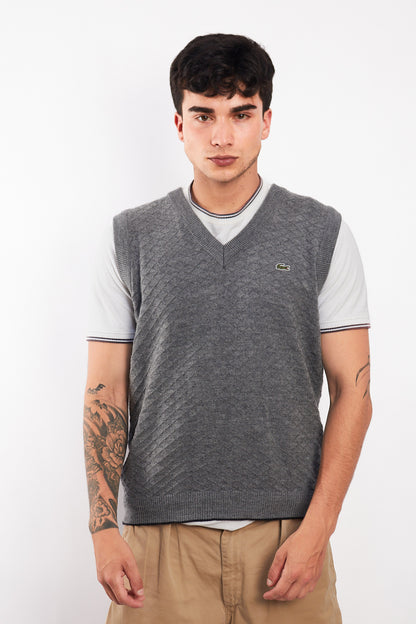 Lacoste Gray Knitted Vest (S/M)