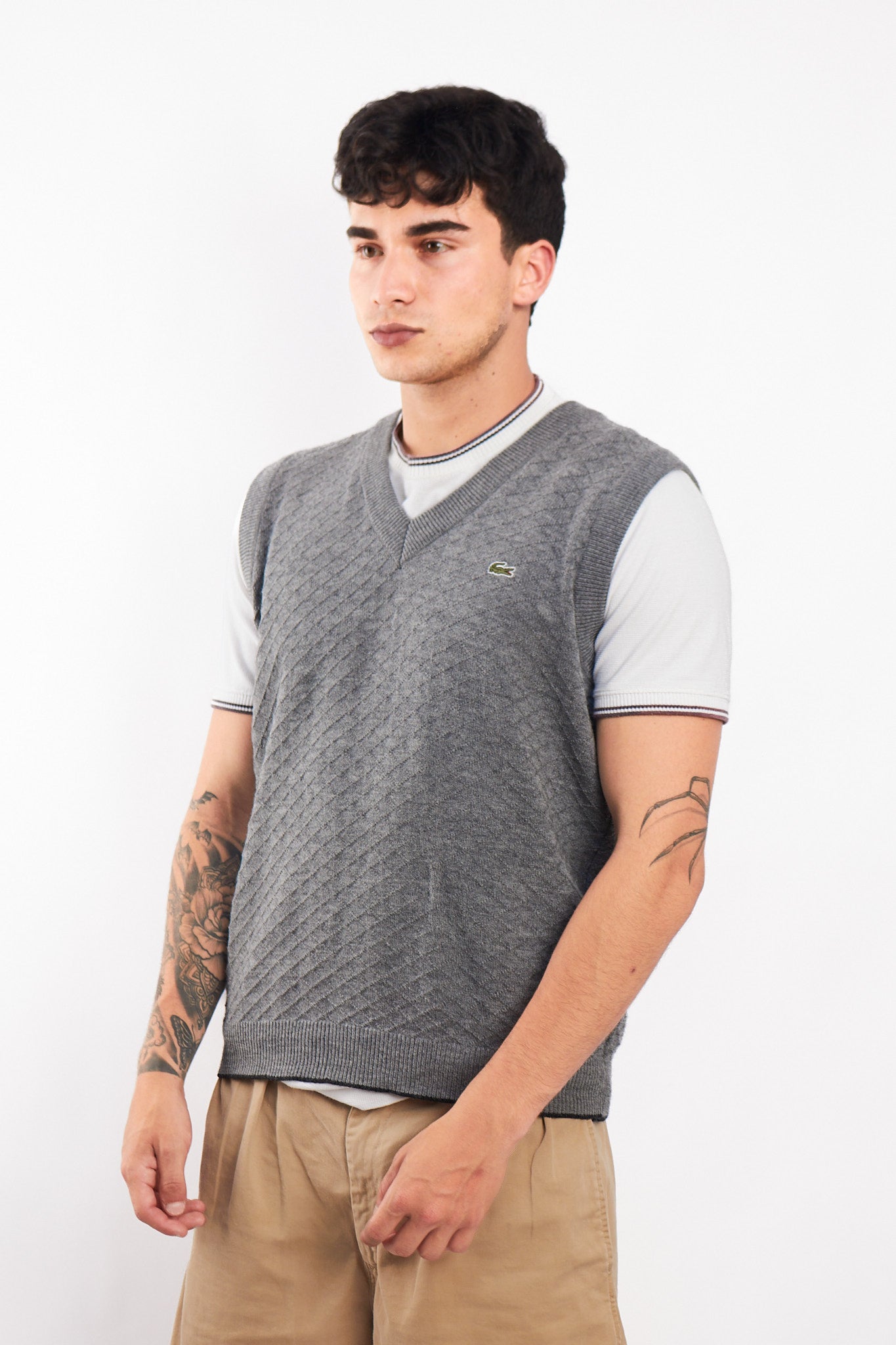 Lacoste Gray Knitted Vest (S/M)