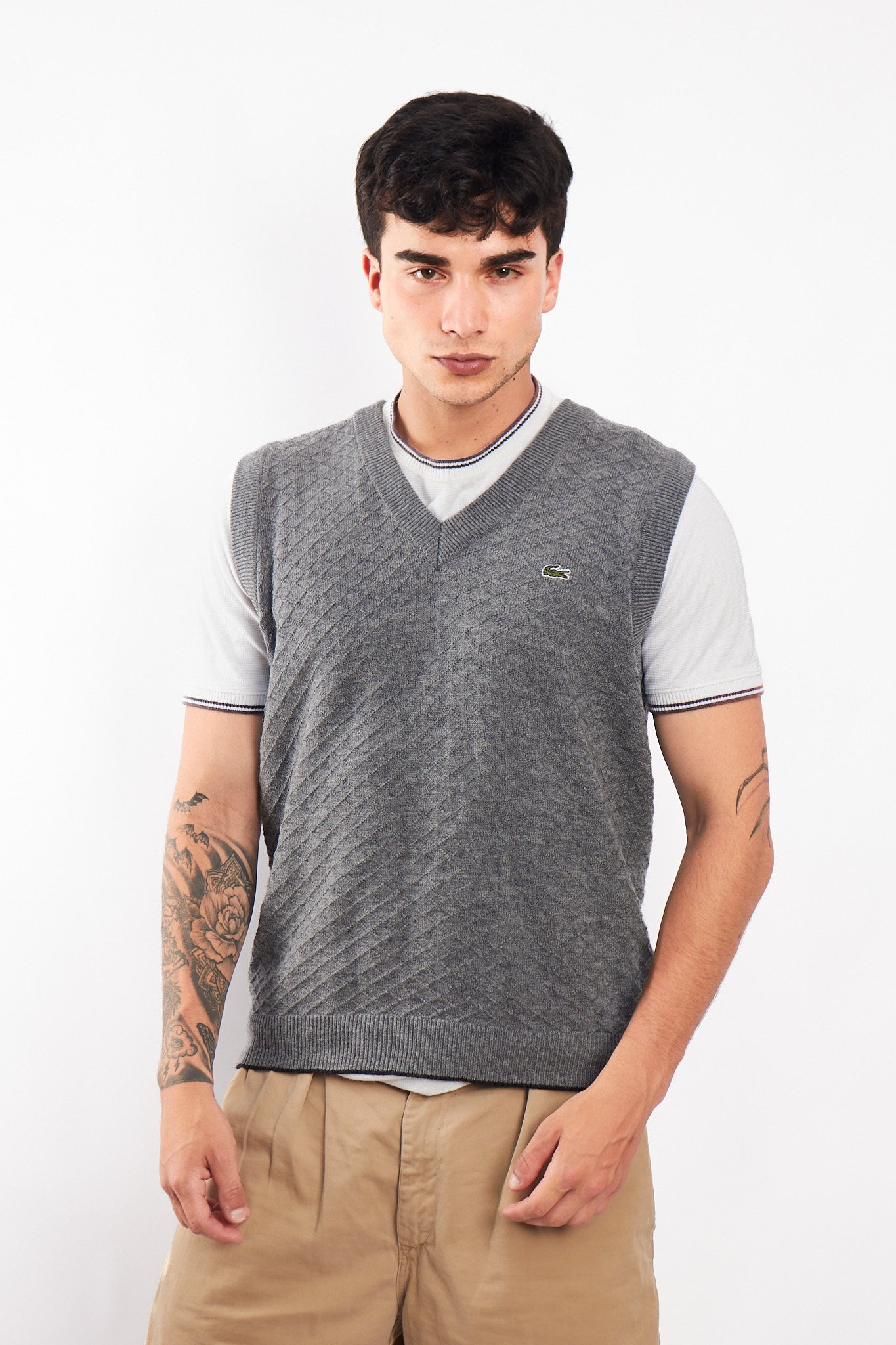 Lacoste Gray Knitted Vest (S/M)