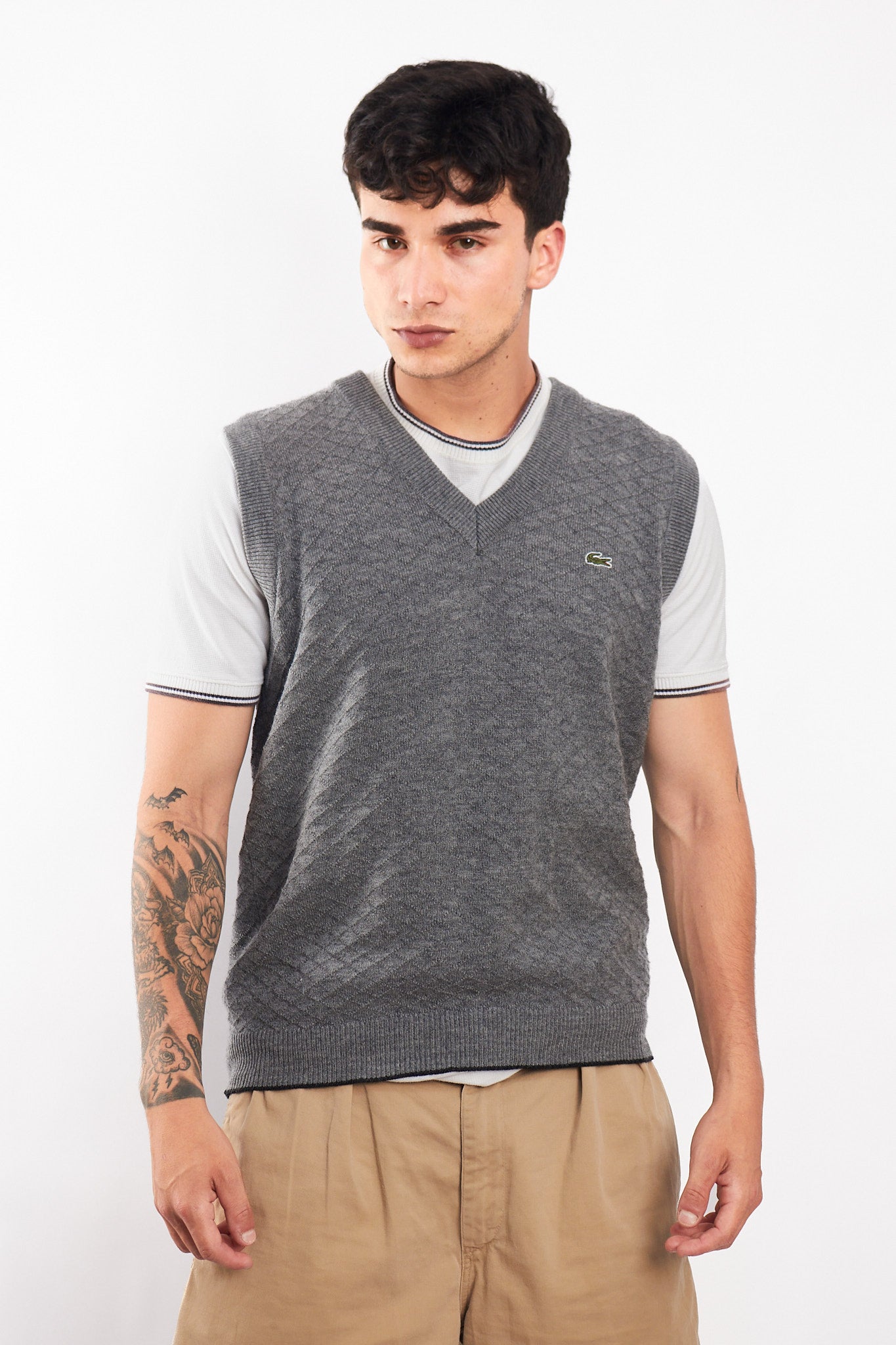 Lacoste Gray Knitted Vest (S/M)
