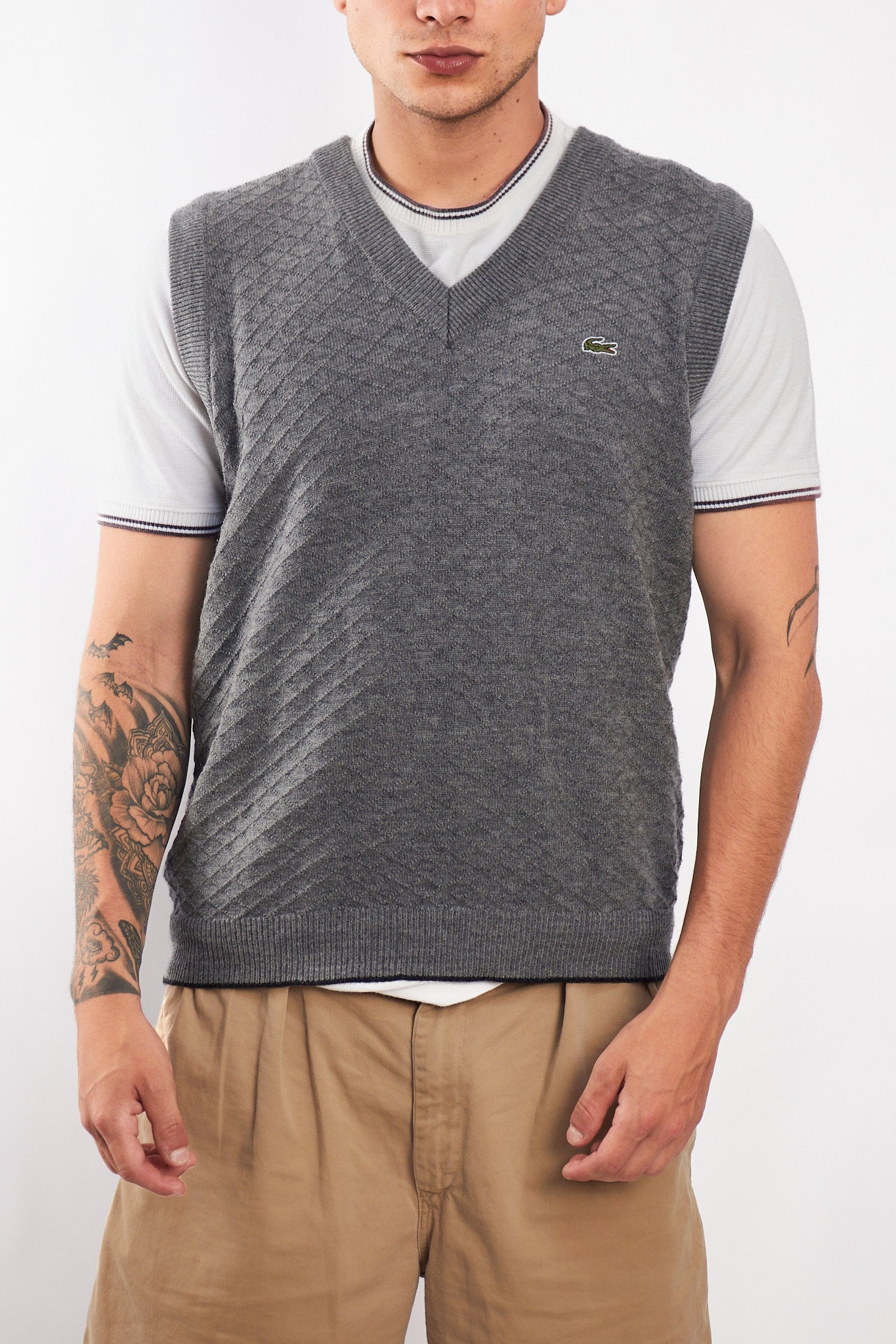 Lacoste Gray Knitted Vest (S/M)