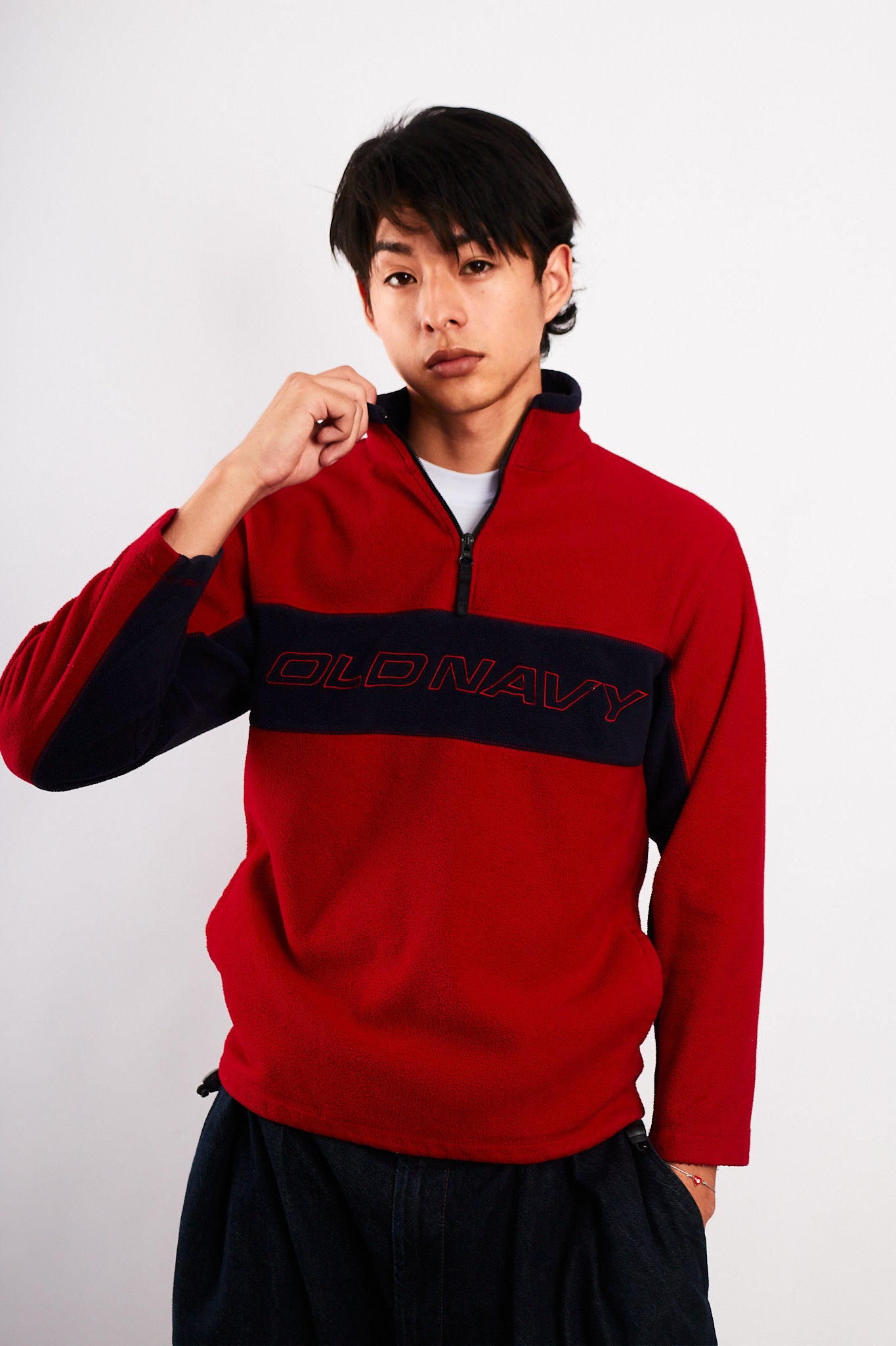 2000 Old Navy type Tommy Fleece Crewneck (S/M)