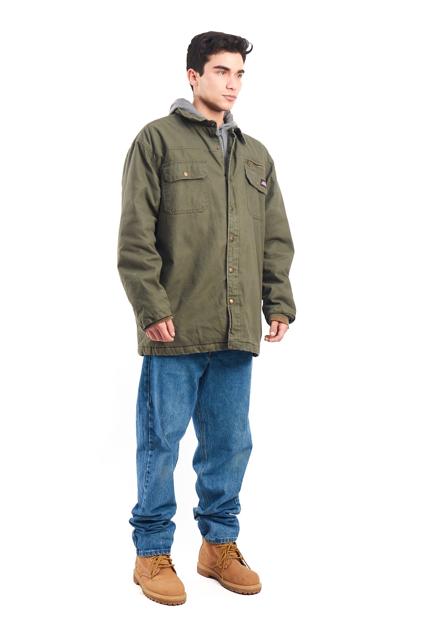 2000 Dickies Work Hooded Shirt Jacket (L/XL)