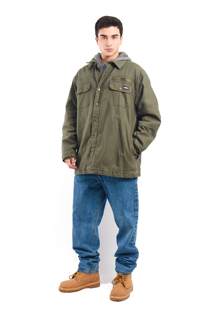 2000 Dickies Work Hooded Shirt Jacket (L/XL)