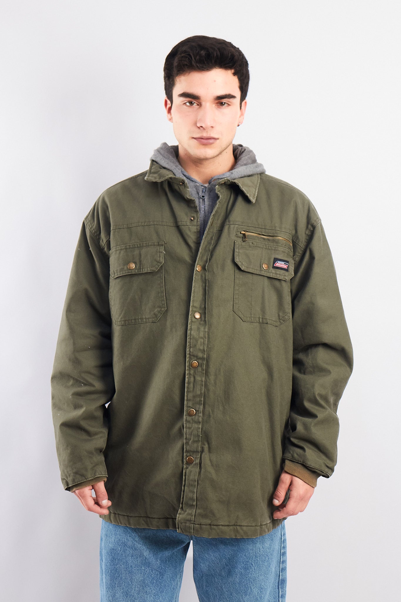 2000 Dickies Work Hooded Shirt Jacket (L/XL)