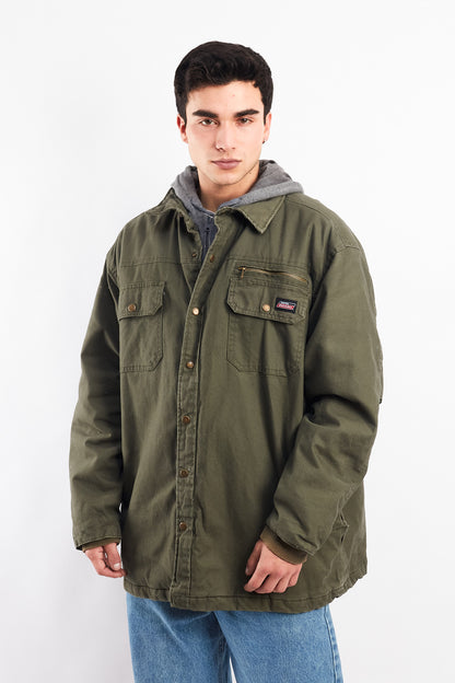 2000 Dickies Work Hooded Shirt Jacket (L/XL)