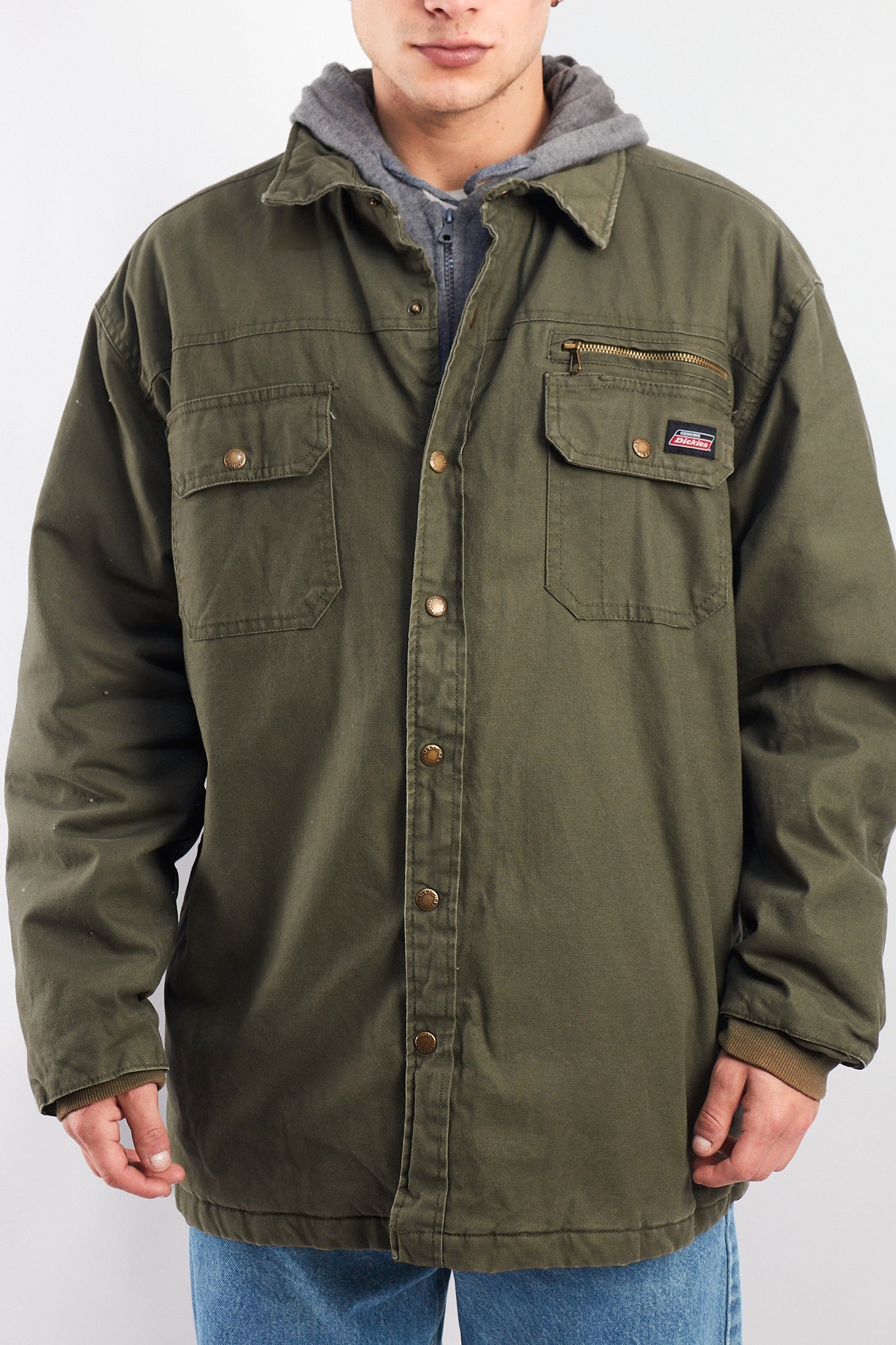 2000 Dickies Work Hooded Shirt Jacket (L/XL)