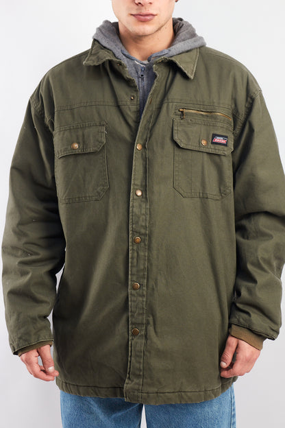2000 Dickies Work Hooded Shirt Jacket (L/XL)