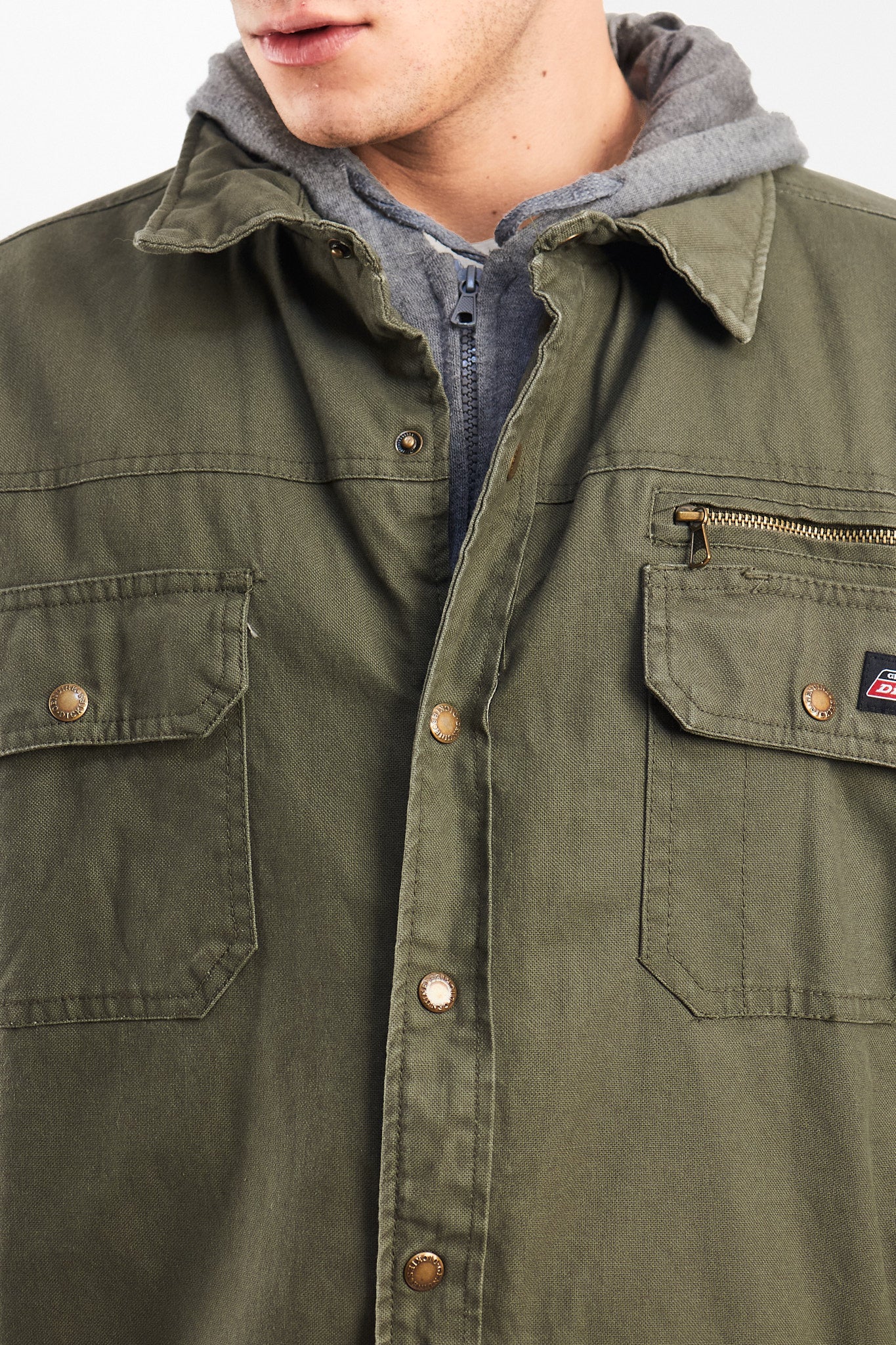 2000 Dickies Work Hooded Shirt Jacket (L/XL)