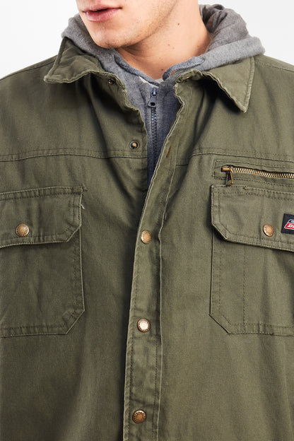 2000 Dickies Work Hooded Shirt Jacket (L/XL)