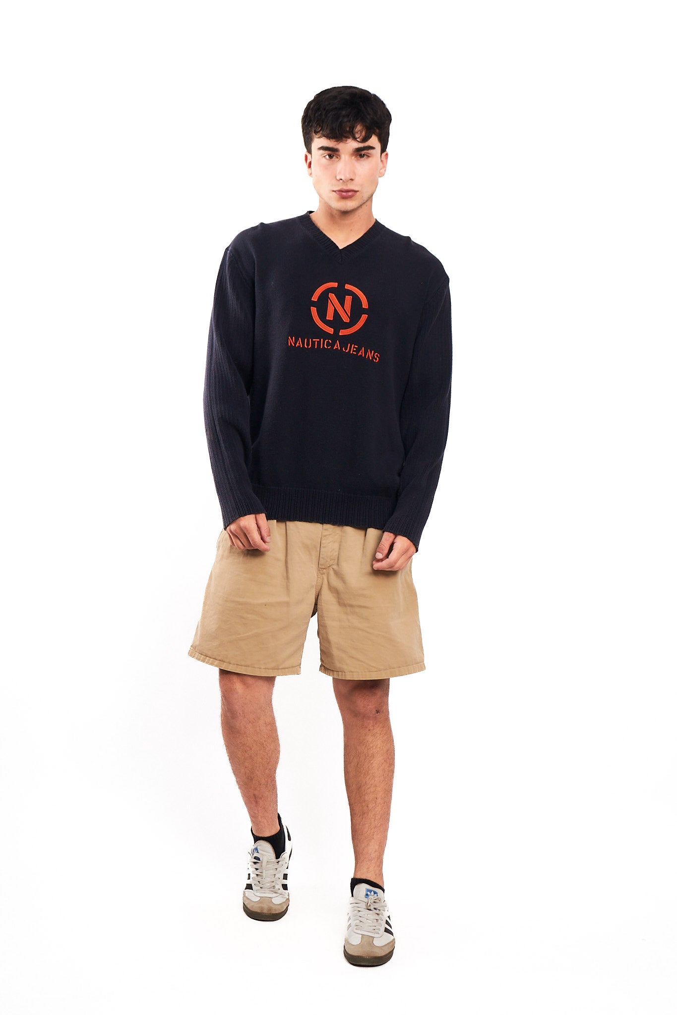 2000 Nautica Jeans Co Big Logo Sweater (L)