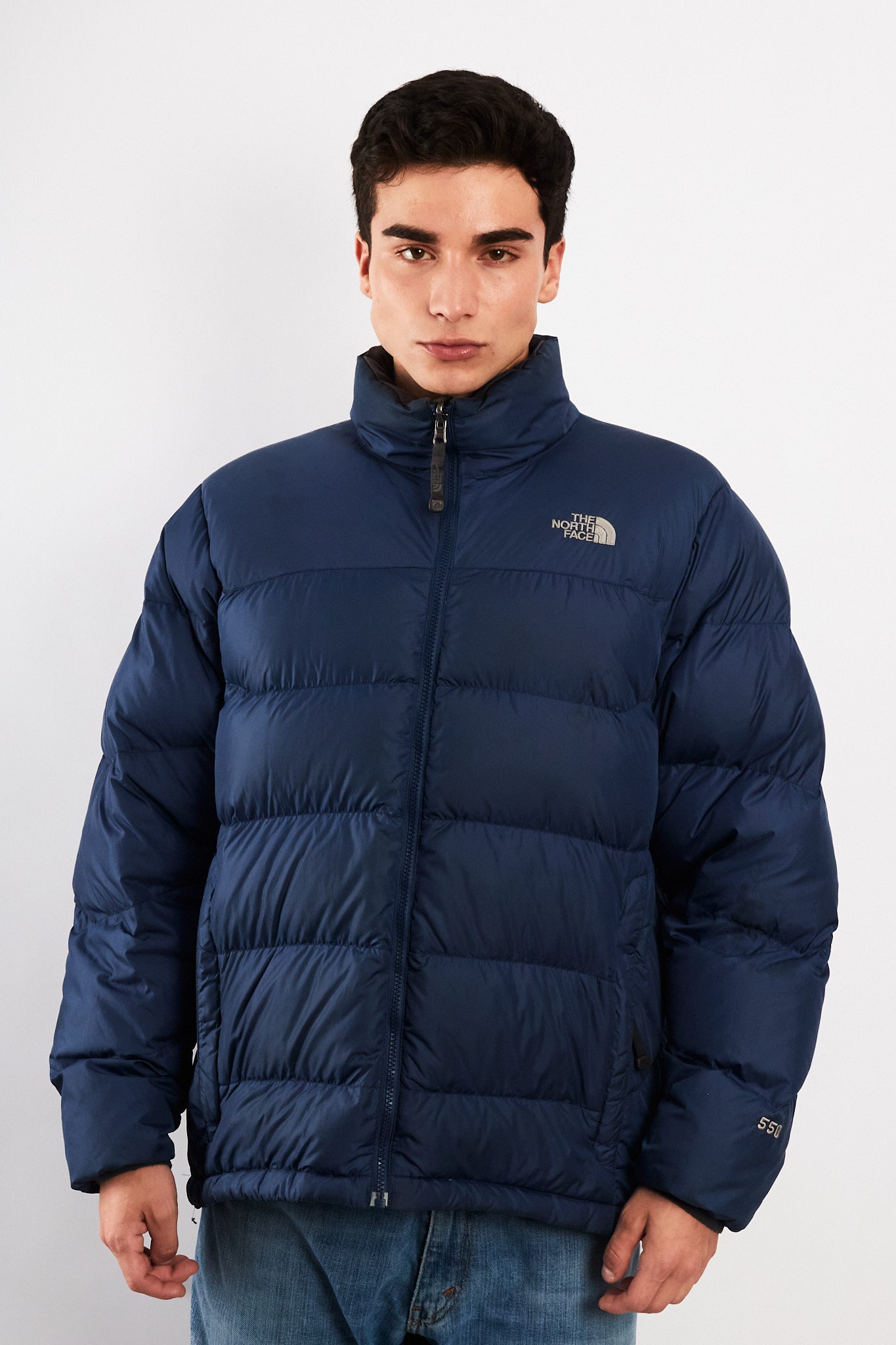 2000 Vintage The North Face Navy Goose Down Puffer Jacket (M/L)