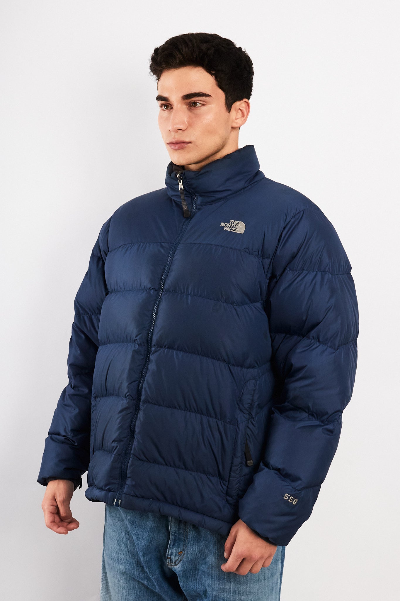 2000 Vintage The North Face Navy Goose Down Puffer Jacket (M/L)