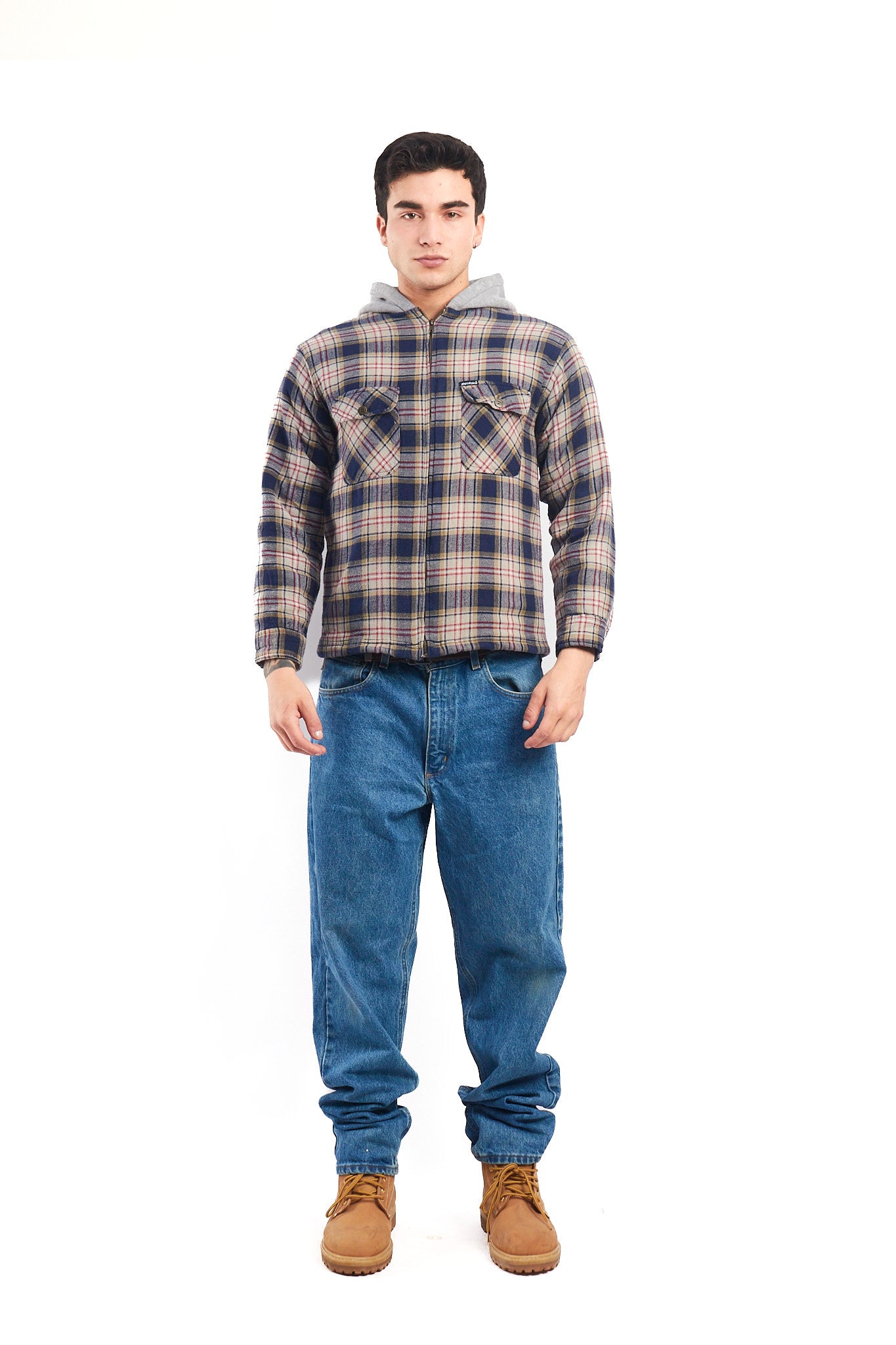 2000 Dickies Work Hooded Flannel Jacket (S)