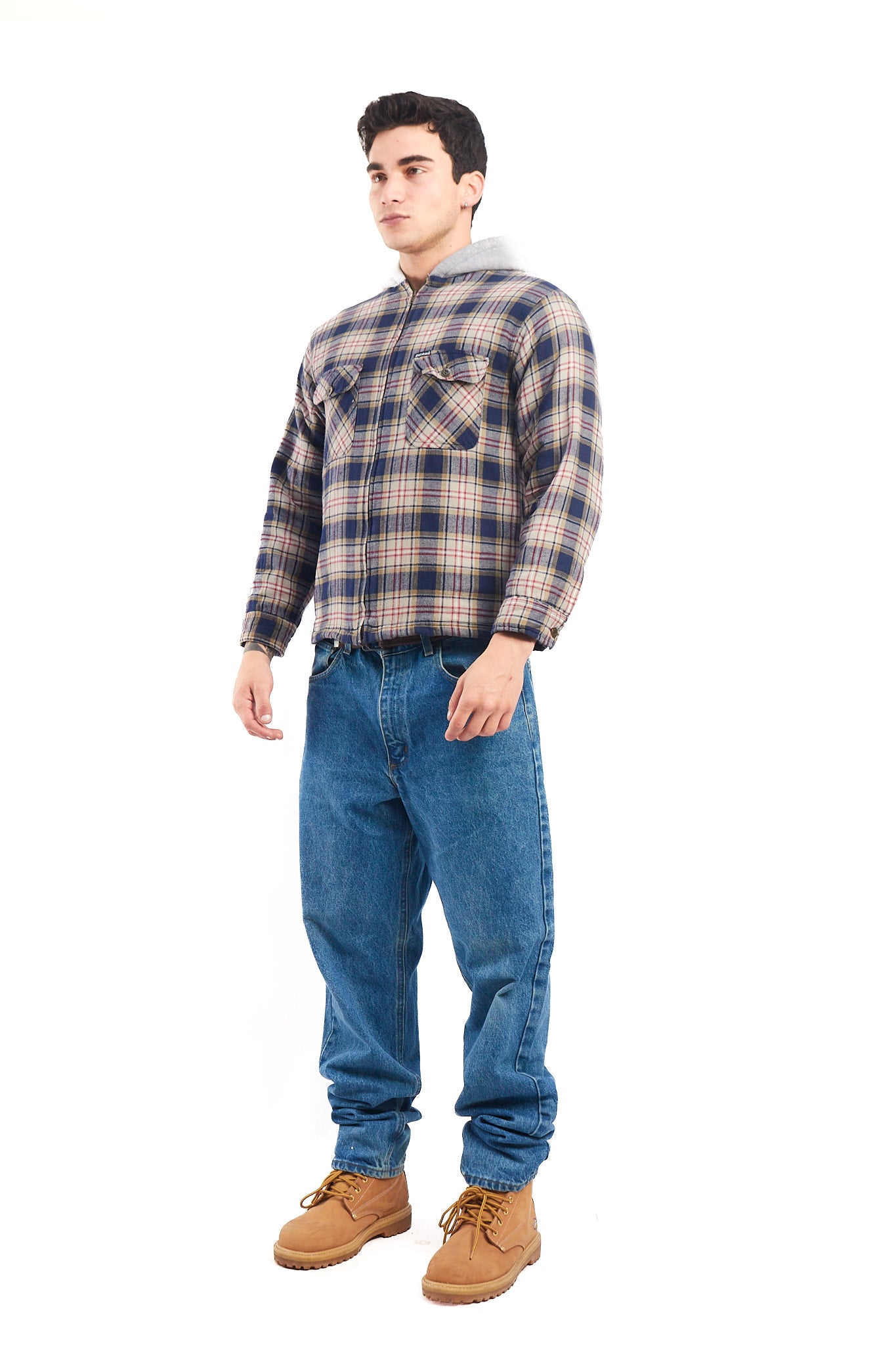 2000 Dickies Work Hooded Flannel Jacket (S)