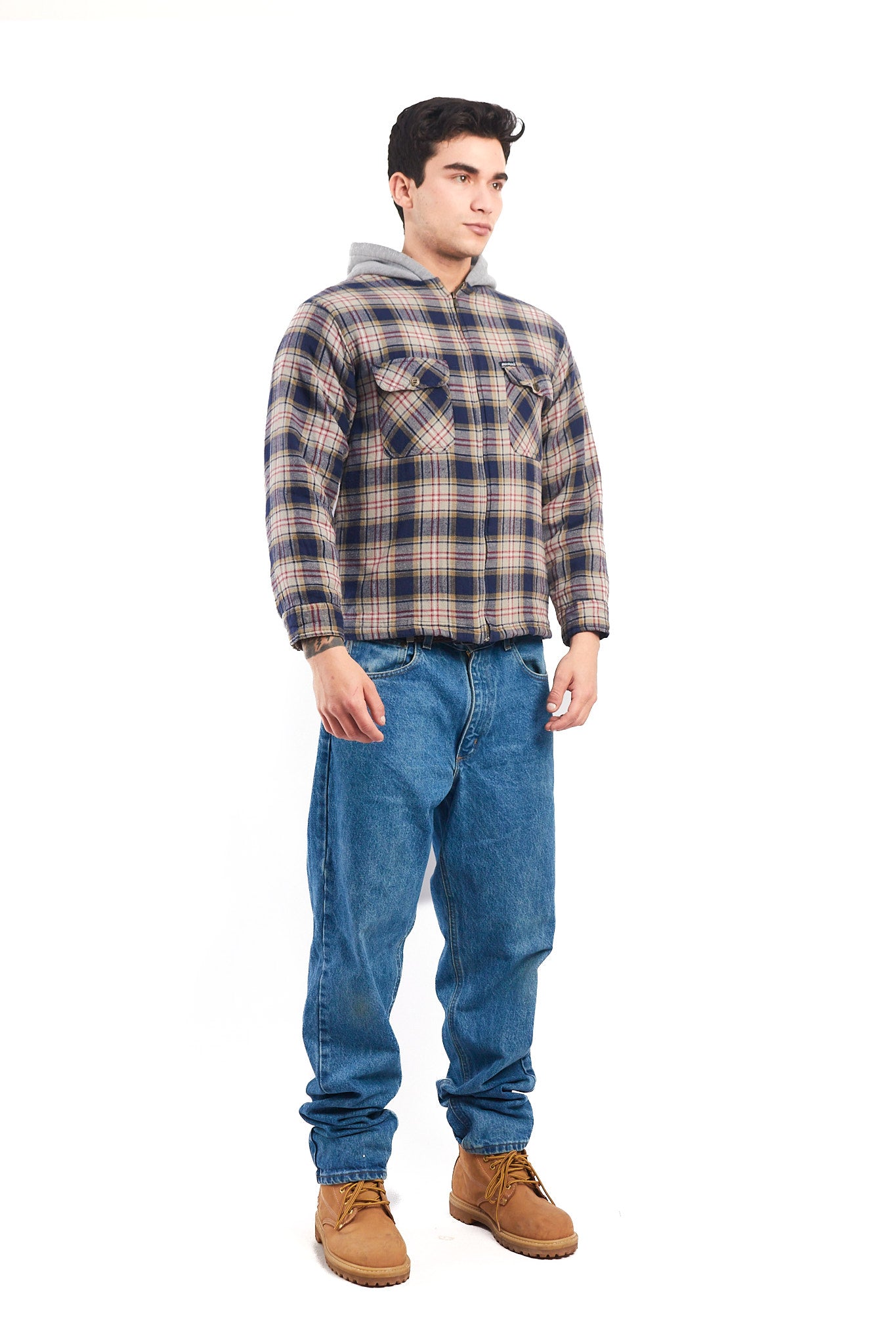 2000 Dickies Work Hooded Flannel Jacket (S)