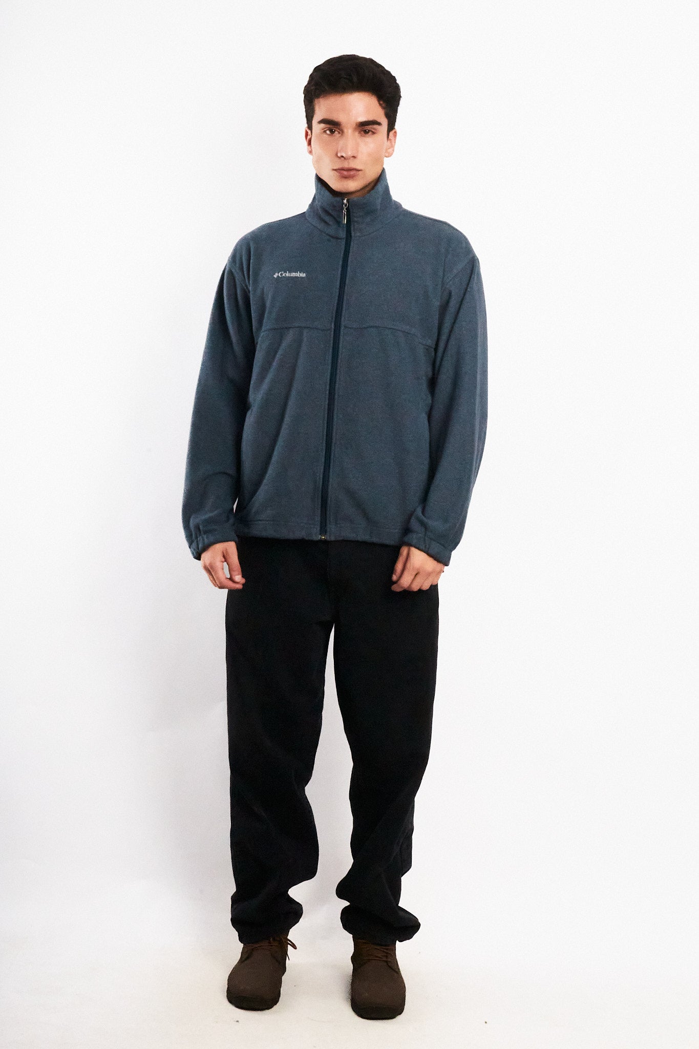 Vintage Columbia Steel Blue Fleece Jacket (M)