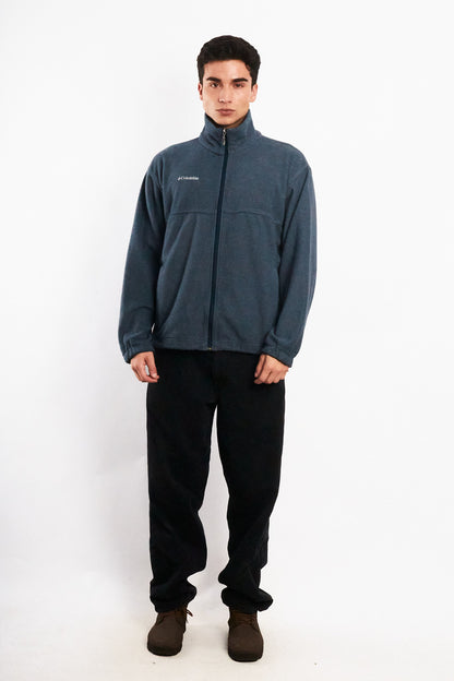 Vintage Columbia Steel Blue Fleece Jacket (M)