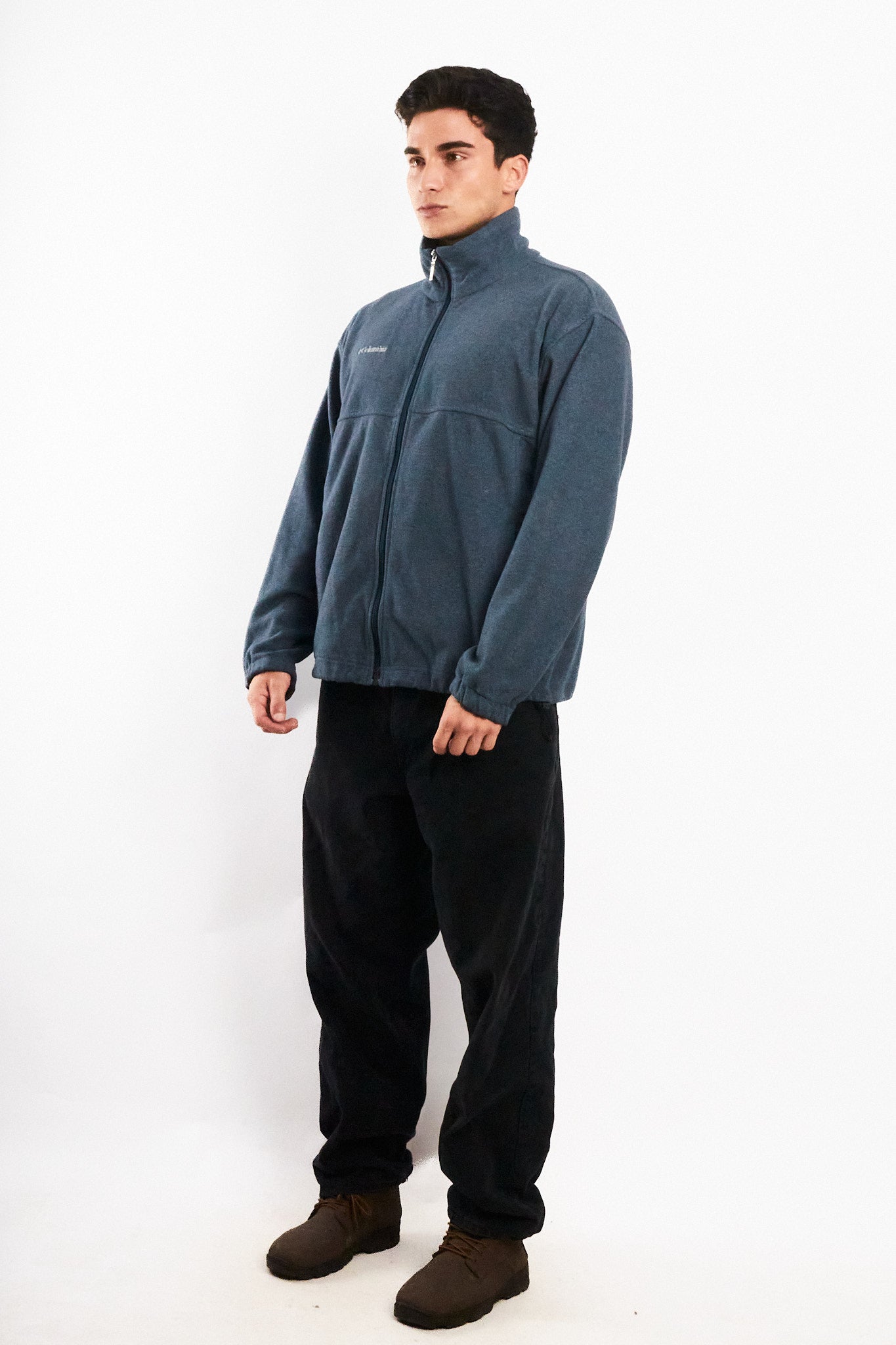 Vintage Columbia Steel Blue Fleece Jacket (M)