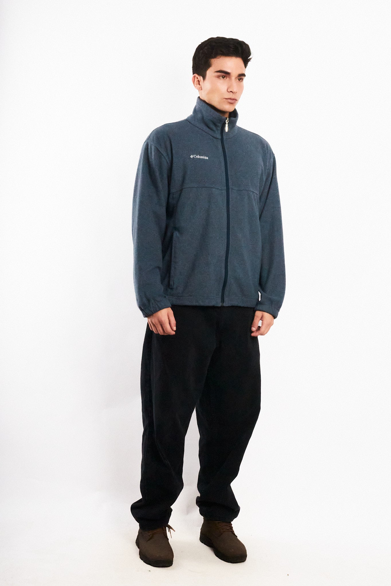 Vintage Columbia Steel Blue Fleece Jacket (M)