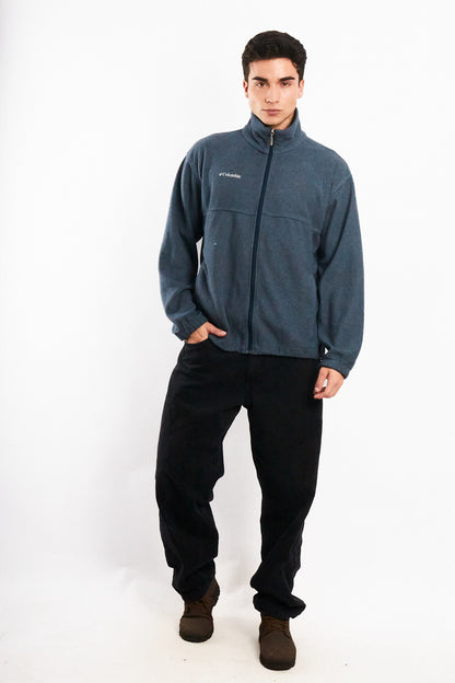 Vintage Columbia Steel Blue Fleece Jacket (M)