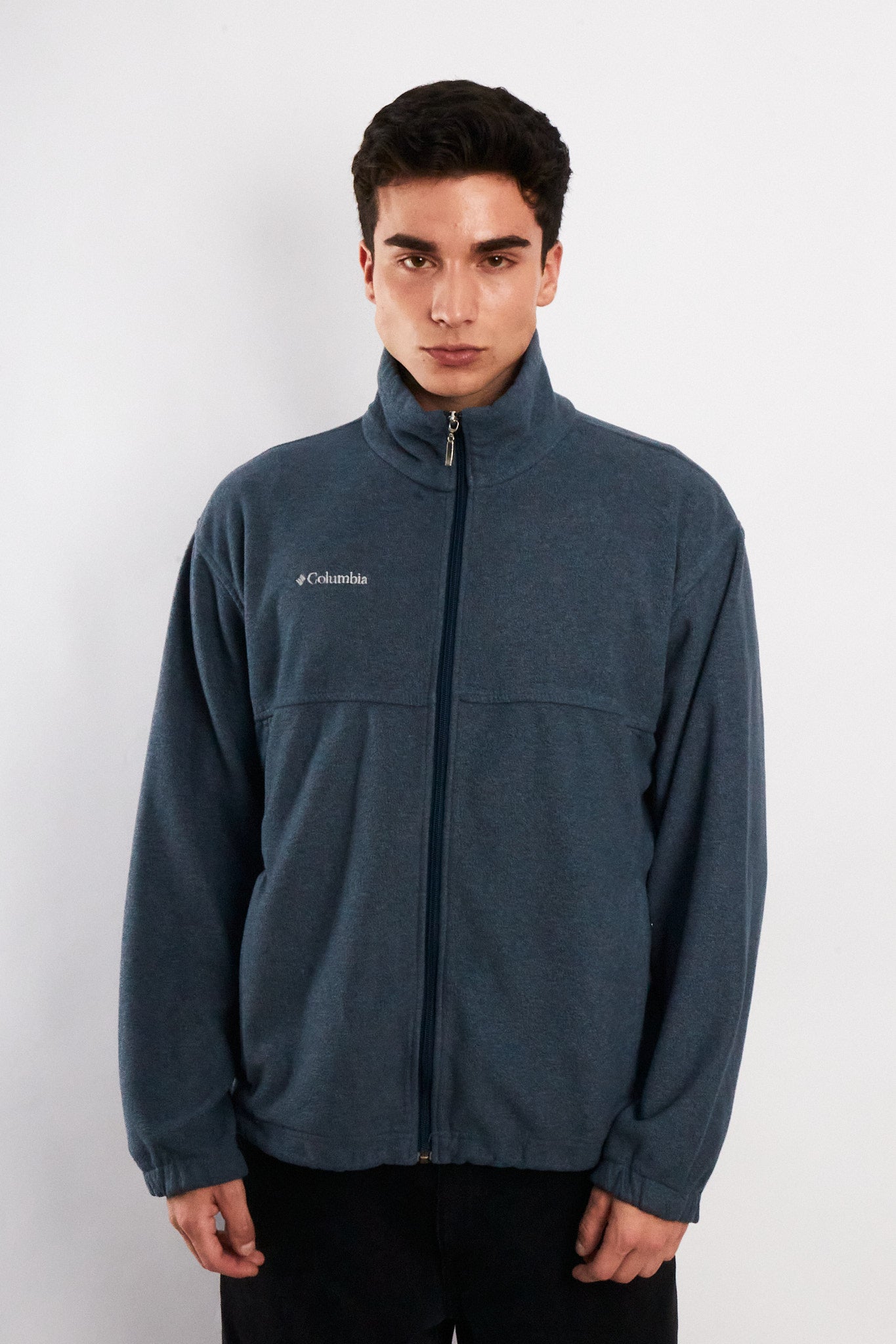 Vintage Columbia Steel Blue Fleece Jacket (M)