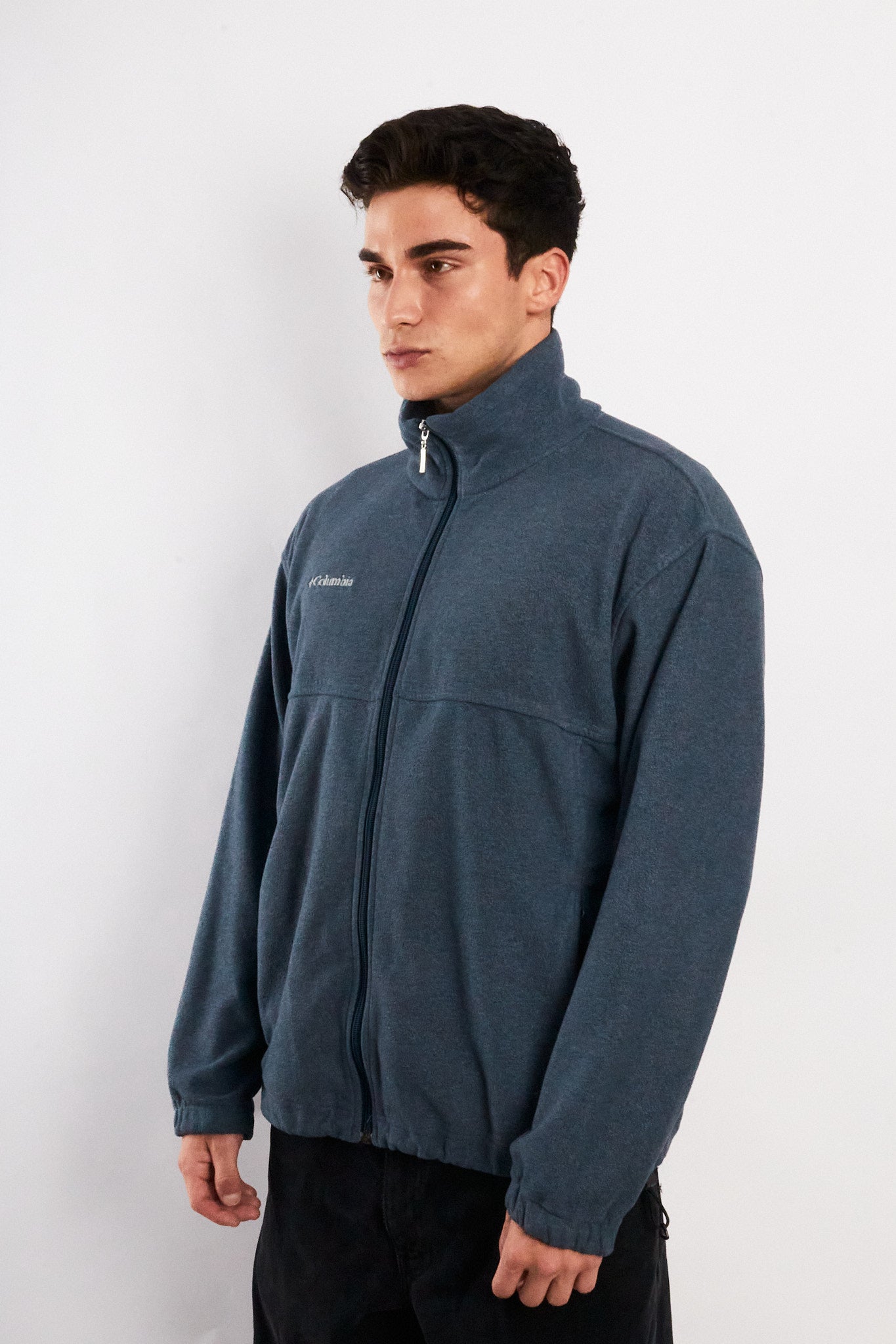 Vintage Columbia Steel Blue Fleece Jacket (M)