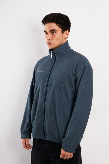 Vintage Columbia Steel Blue Fleece Jacket (M)